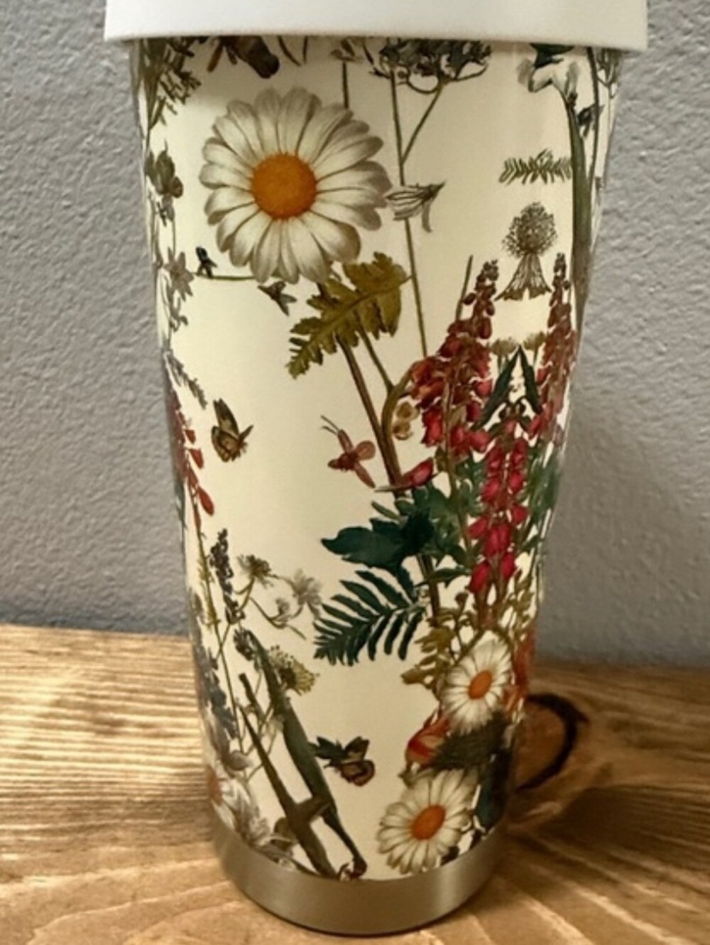 GUCCI Herbarium Floral Stainless Steel Travel Tumbler Mug w/ Box Dust Bag Straw - Picture 3 of 16
